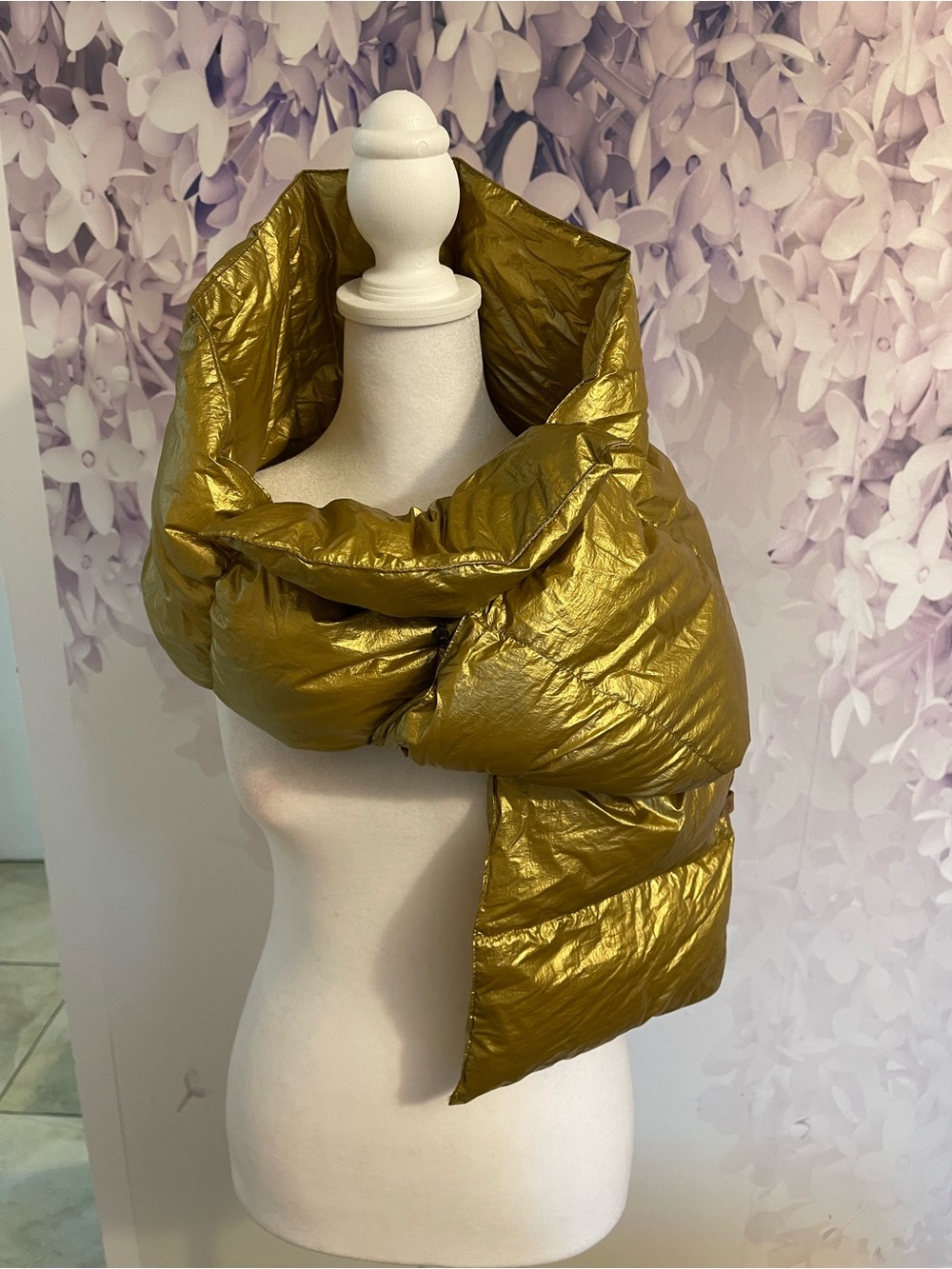 Mackage Metallic Gold Puffer Scarf